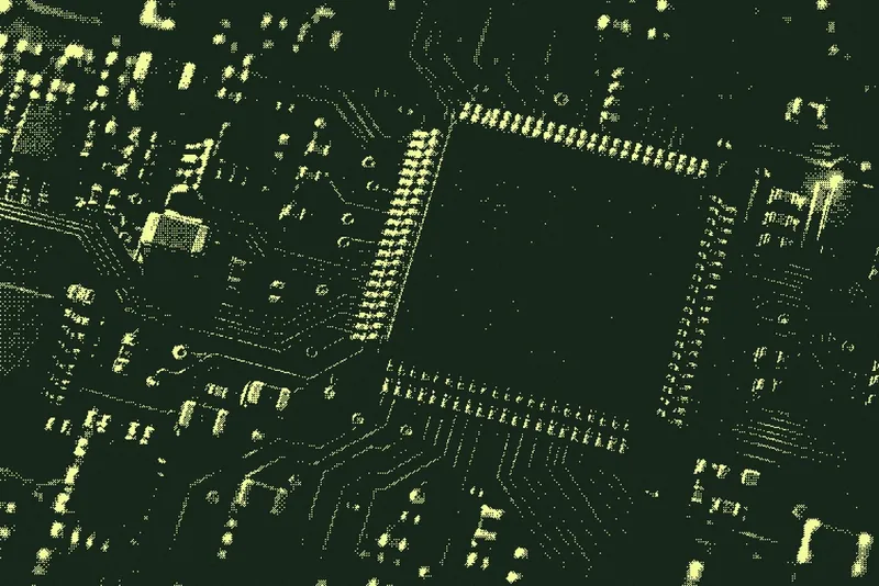Computerchip mit feinen Leiterbahnen